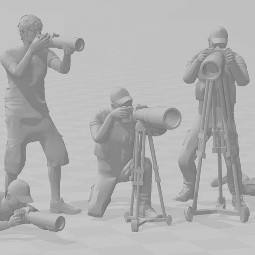 1/32 Slot Car figures - set of 6 Photographers