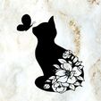 Sin-título.jpg cat sitting with butterfly wall decoration wall decoration wall mural picture cat deco wall house Pet realistic
