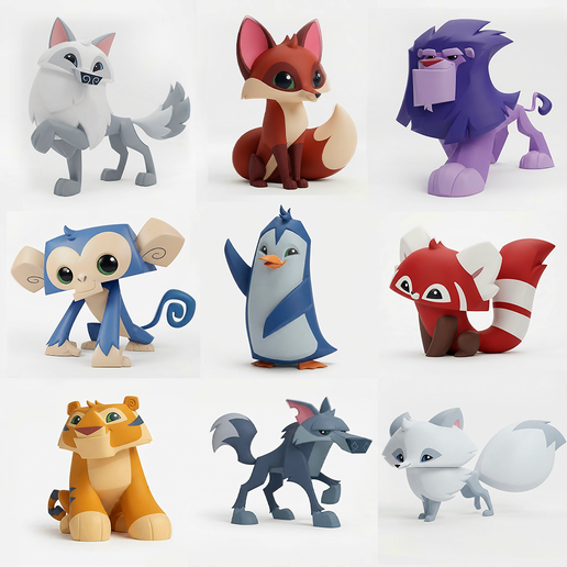 Animal Jam 9 Figures Pack - 3D Printable STL