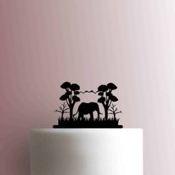 JB_Elephant-Habitat-225-B594-Cake-Topper.jpg STL file TOPPER ELEPHANT HABITAT・3D print model to download