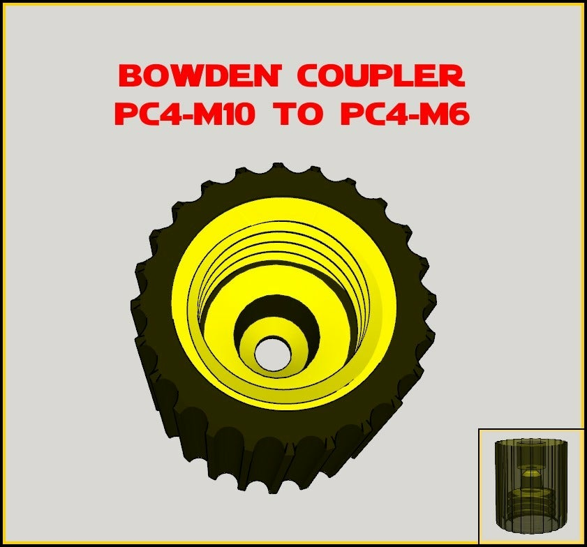 M10toM6_v1.png Télécharger le fichier STL gratuit Coupleur Bowden Pneufit PC4-M10 à M6 • Objet pour impression 3D, ketchu13