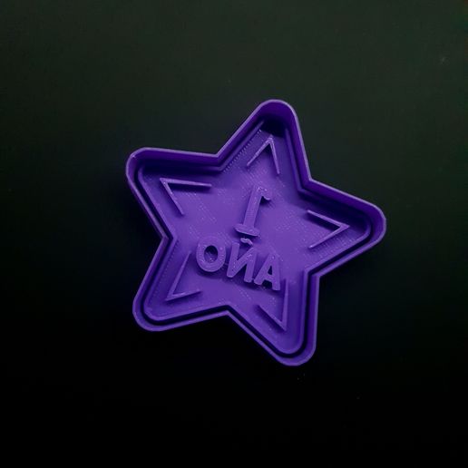 Star Cookie Cutter 1 Year Cookie Cutter - 3D model önizlemesi