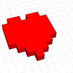 8bitheart_display_large.jpg Fichier 3D gratuit Coeur 8-bit・Plan imprimable en 3D à télécharger