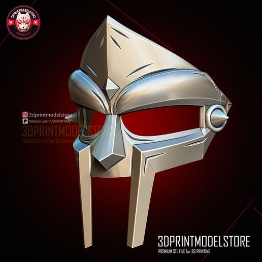 MF_Doom_Mask_Halloween_Cosplay_Props_3D_Print_Model_Store_STL_File_05.jpg MF Doom Mask Metal Face Gladiator Cosplay, Halloween, Props