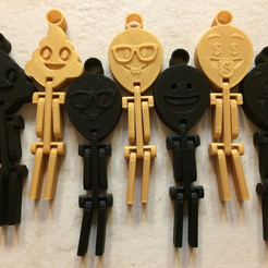 photo.png STL file Print in Place Emoji Key Chain・3D printable model to download