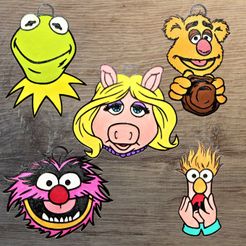 Muppet show all face.jpg Файл STL Set of 5 Muppet Show Ornaments・Идея 3D-печати для скачивания