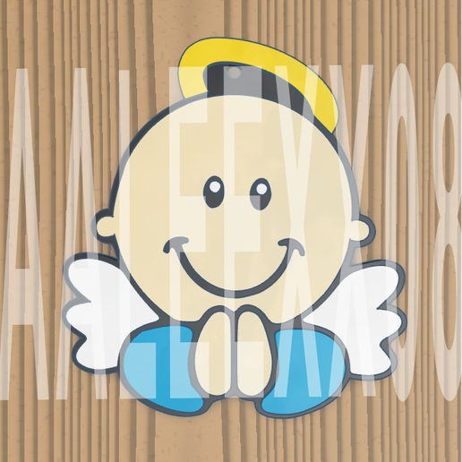 BABY ANGEL KEYCHAIN FOR BABY-CHILD BAPTISM SOUVENIR 3D model