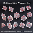 cabazon-mainpreview-square-text.png Dice Masters Set - 14 Shapes - Cabazon Font - Supports Included