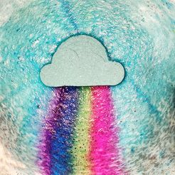 raunbowwatersample.jpg Bath Bomb Mold Hybrid Rainbow Cloud