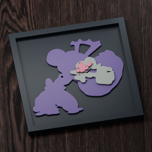 Tinkaton Line - Pokemon Silhouette Frame | Normal, Inverse & Scaled STL