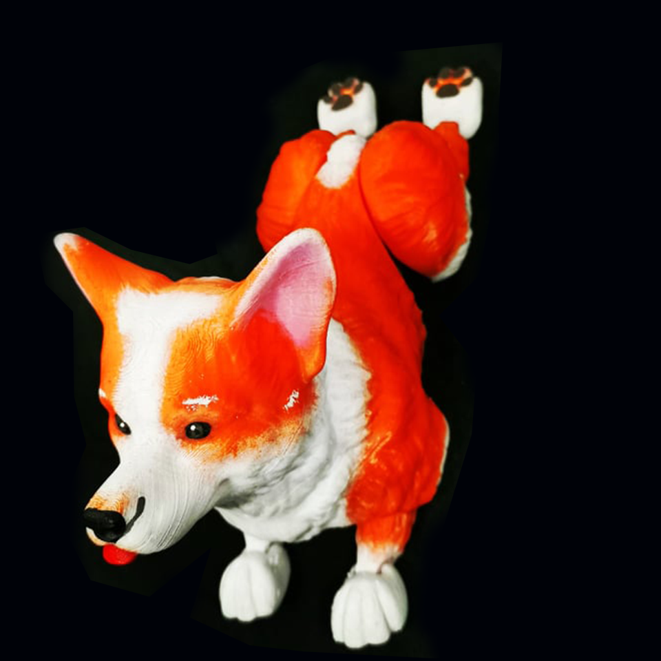 3D printer Flexi Corgi - Articulated Flexy Corgi - Print In Place ...