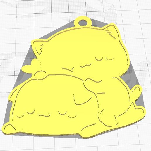 Peach & Rubber Keychain 3D model