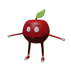 untitled.1.png STL file Apple cartoon 3d model・Model to download and 3D print