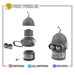 bender1.png 3D file Bender Grinder futurama・3D print model to download