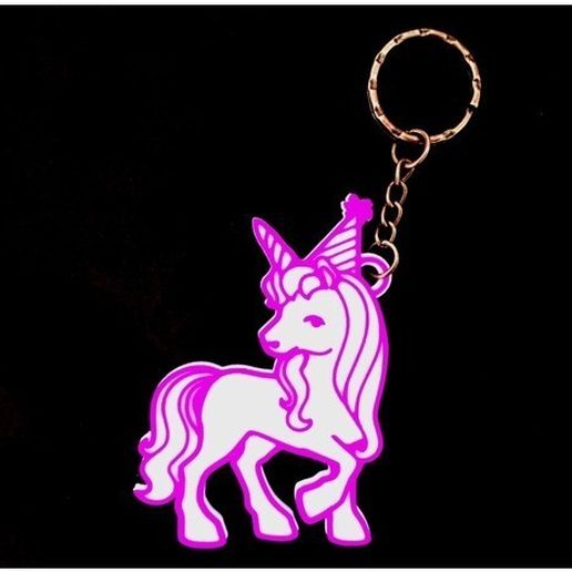 Unicorn key ring 3D model