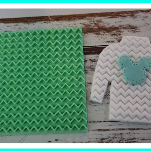 STAMP COOKIE zigzag lines TEXTURE 3D model