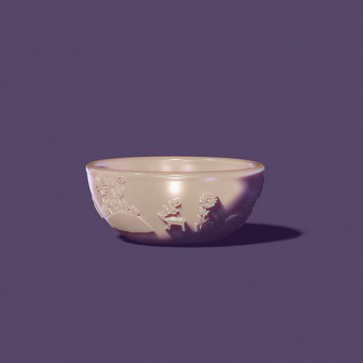 bowl with petroglyphs for casting - 3D model önizlemesi