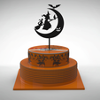cake.png 3D Printed Halloween Magic: Bat, Cat & Witch Cake Topper