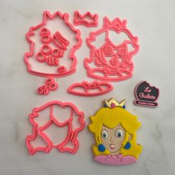 peach.jpg STL-Datei Ausstecher x Teile Prinzessin Pfirsich Super Mario Bross 10 cm・Modell zum Herunterladen und 3D-Drucken