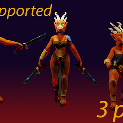 Artboard.png Free STL file Myra, the young flame- dargonborn warrior・3D print model to download