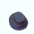 0_00031.jpg HAT 3D MODEL - Top Hat DENIM RIBBON CLOTHING DRESS British Fedora Hat with Belt Buckle Wool Jazz Hat for Autumn Winter Valentino Garavani - Rabbit skin calfskin ribbon antique