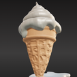 Icecream3.png Тающий конус мороженого 3D модель - забавная декоративная скульптура - STL, OBJ, 3MF
