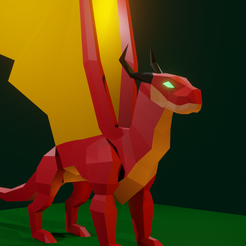 Dragon.png Low Poly Stylized 3D Dragon