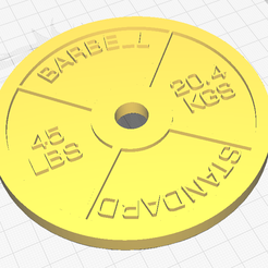 45-lbs.png Archivo STL PLATO DE PESAS DE 45 LIBRAS・Design para impresora 3D para descargar