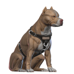 Pit_Bull_Seated.png STL file Pit Bull Terrier 3D printable seated version・3D printing idea to download, FuturArt-3D