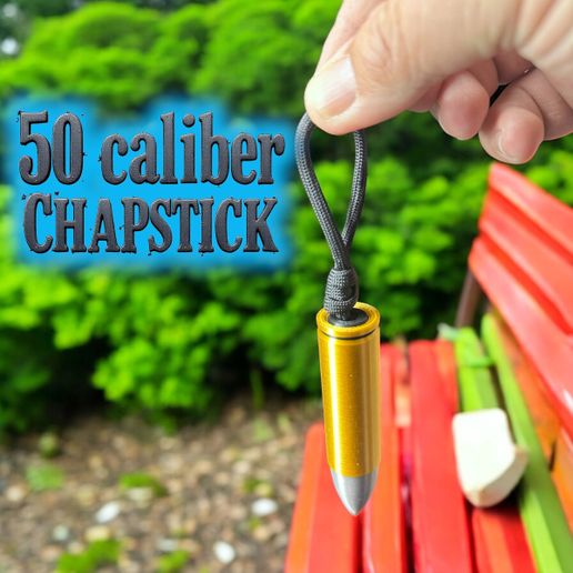 .50 CALIBER CHAPSTICK KEYCHAIN, BAG, PULL 3D model