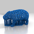 hippo_mesh_support.png Hippo Mesh And Low Poly Figure