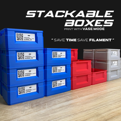 SBVM_1.png 3D file [Vase Mode] Stackable Storage Boxes - Fast Print・3D printer design to download