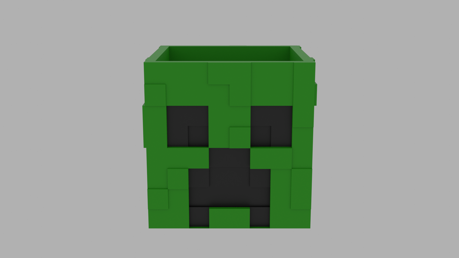 Download STL file MINECRAFT CREEPER HEAD FLOWERPOT • 3D printable
