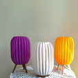 IMG_20250418_123559.png VORTEX Parametric Dual-Wall Table Lamp • Ribbed Geometric Illusion Light 3MF • E14