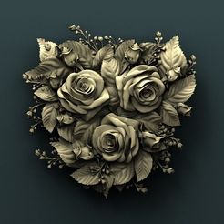 921. Roses.jpg Free STL file Roses・3D printing template to download