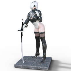Nier-Automata-2B-Sexy-Outfit.png STL file Nier Automata 2B Sexy Outfit・3D printable model to download