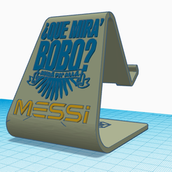 phone-stand-anda-V201.png STL file MESSI porta celular "QUE MIRA' BOBO?" PHONE STAND・3D printer model to download