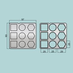 CuadCircExag25.jpg Archivo STL Sprikles - Cortante Miniaturas Cuadrados, Círculos, Hexágonos 25mm.・Objeto imprimible en 3D para descargar