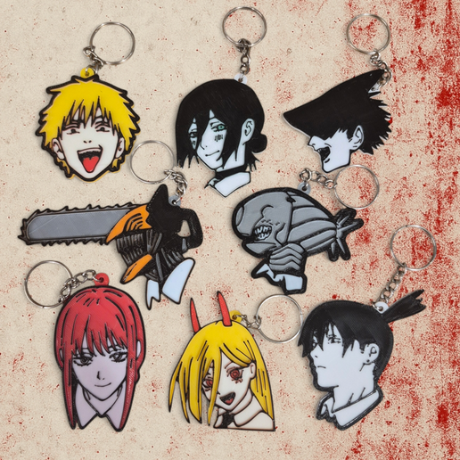 🔑 KEY CHAIN / KEY RINGS : CHAINSAWMAN・ 3MF File for 3D printing・Cults