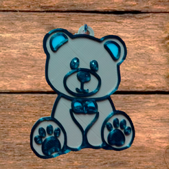 oso-azul.png Fichier STL porte-clés ours・Modèle à télécharger et à imprimer en 3D