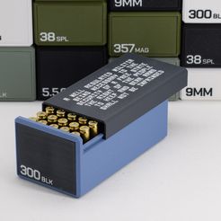 300-BLK-1.jpg Fichier STL Boîte à munitions 300blk stockage de munitions 50 balles caisse à munitions 300 blk・Modèle imprimable en 3D à télécharger