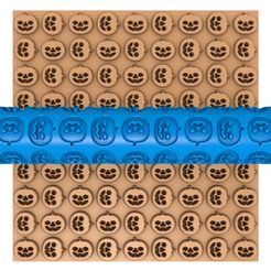 86454545.jpg Fichier 3D Rouleau d'argile pour Halloween / Rouleau d'argile pour poterie SKULL HALLOWEEN / Imprimante de motifs de fantômes・Design à télécharger et à imprimer en 3D