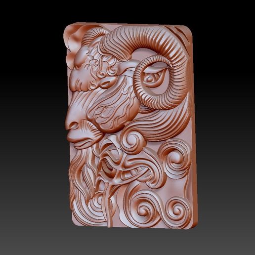GOAT2.jpg goat head 3d model of bas-relief