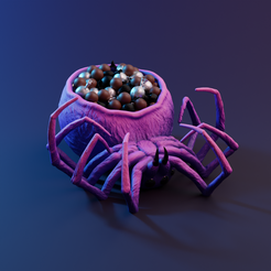 0001.png STL file Dead Spider Candy Bowl - Halloween・Model to download and 3D print