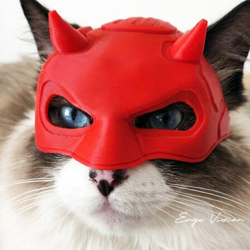 Daredevil Cat Mask - Cinematic Pet Cosplay (Comfort Fit)