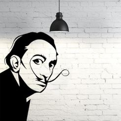 fondo.jpg STL file Salvador Dali 2D wall sculpture・3D printer model to download