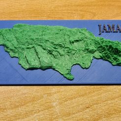 — ~ —— Topographic map Jamaica