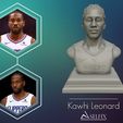 01.jpg Archivo STL La escultura de retrato en 3D de Kawhi Leonard lista para ser impresa en 3D・Idea de impresión 3D para descargar
