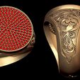 17.jpg Anel de sinete com cacho de diamantes para homens pesados