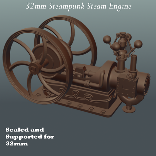 😤 32mm Steampunk Scatter Terrain Steam Engine・ 3D File for 3D printing ...